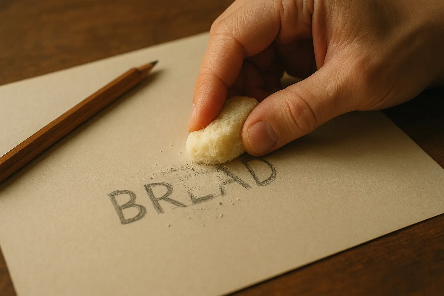 パンで文字を消す画像