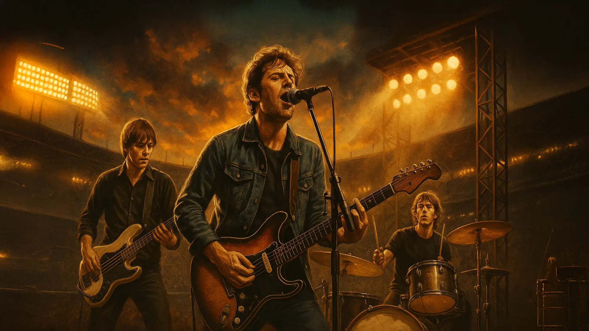 演奏をしているバンドのイラストの画像