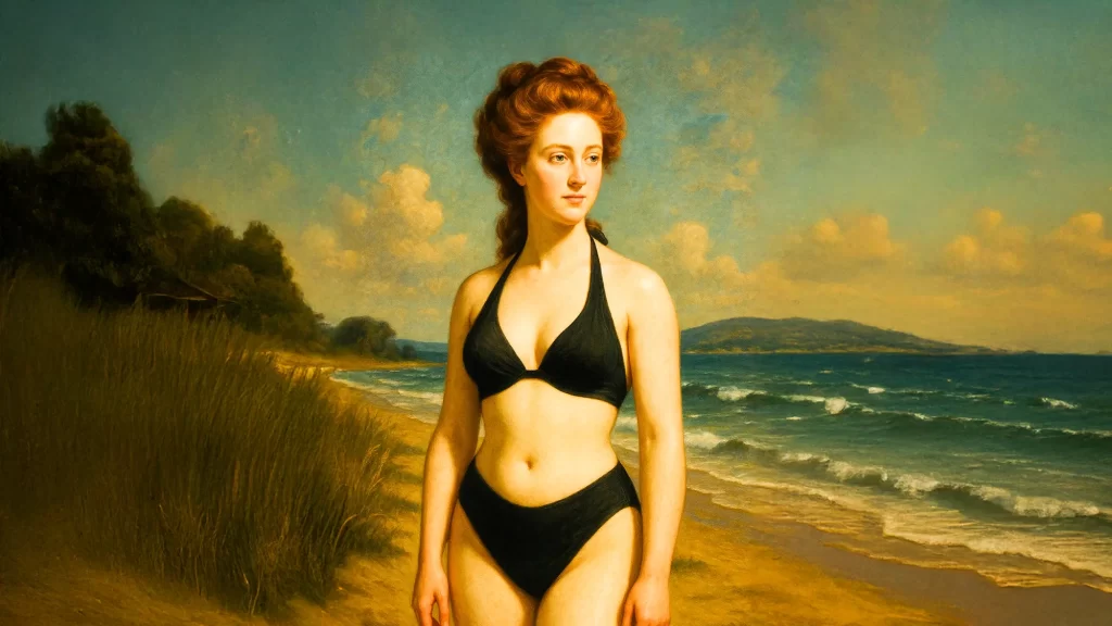 水着を着た女性のイラスト