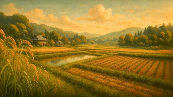 立秋の風景のイラスト