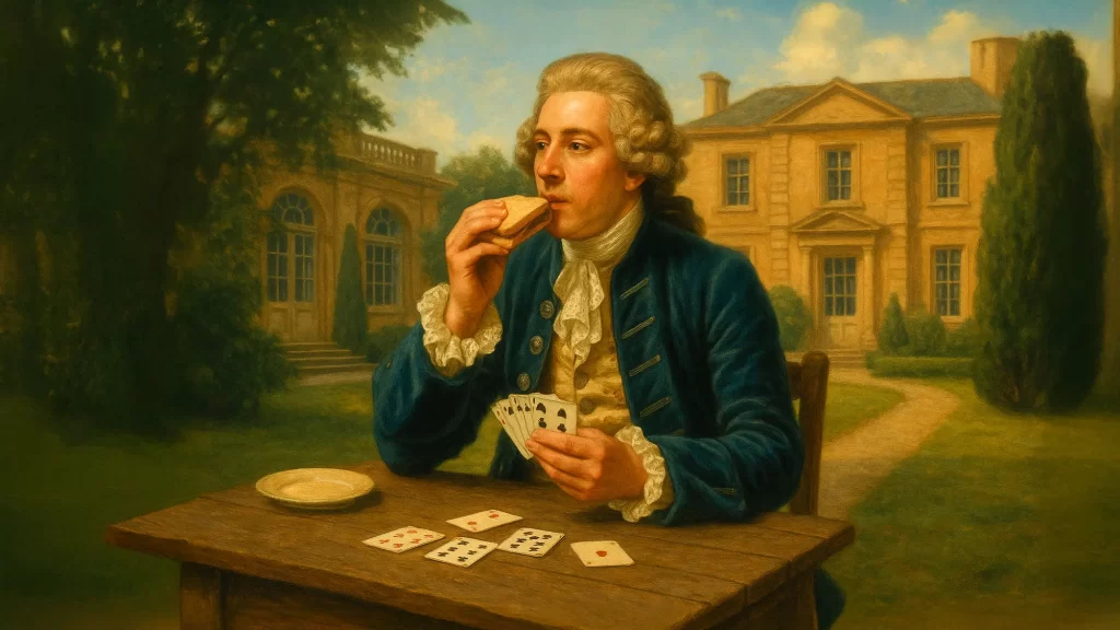 貴族がサンドウィッチを食べているイラスト