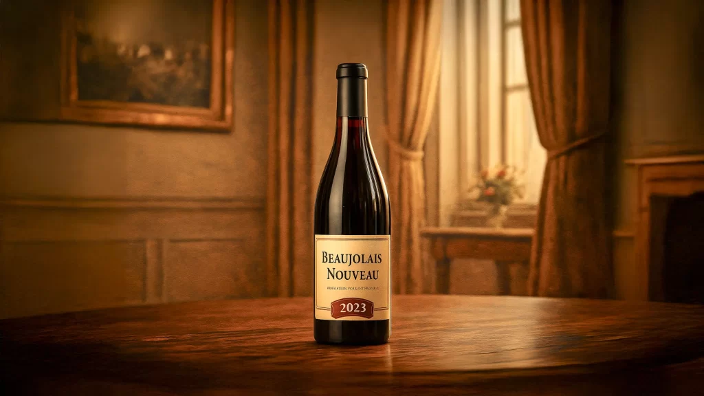 ボジョレーヌーボーのボトルの画像